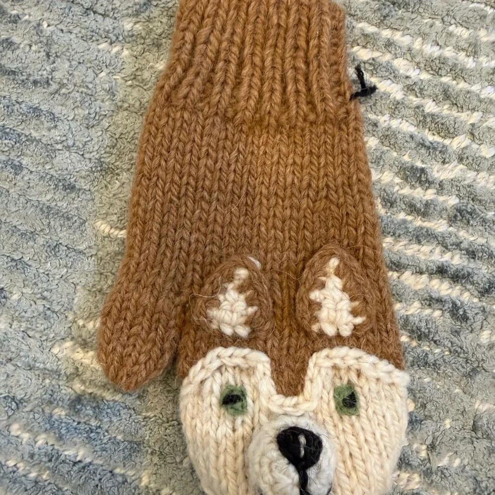 Knit toddler animal mittens